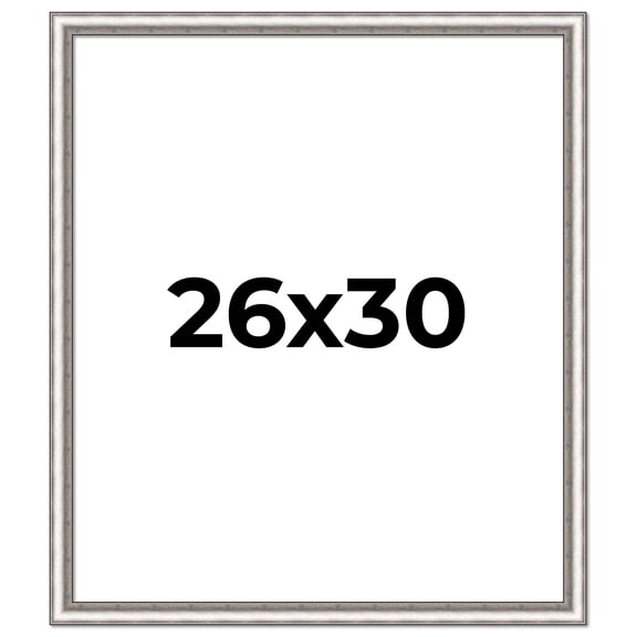 26x30 Frame Silver Real Wood Picture Frame Width 1.25 Inches | Interior Frame Depth 0.5 Inches |