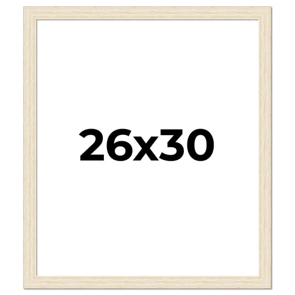 26x30 Frame White Barnwood Picture Frame - Modern Photo Frame Includes UV Acrylic Shatter Guard