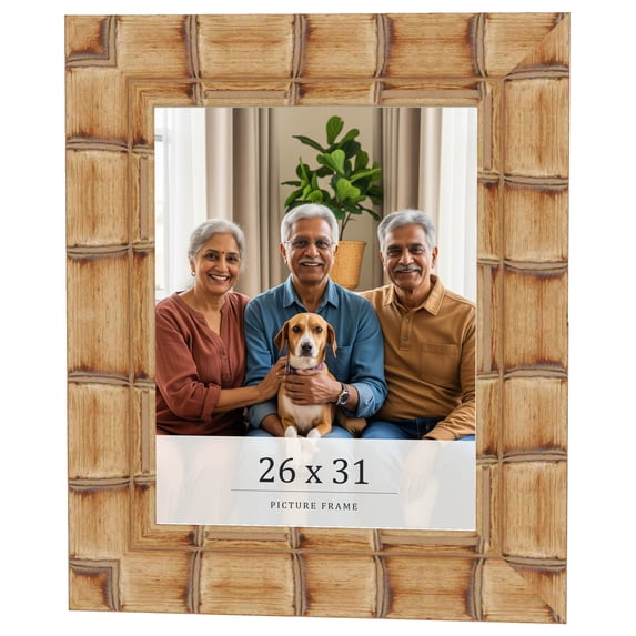 26x31 Frame Beige Real Wood Picture Frame Width 3 inches | Interior Frame Depth 0.5 inches |
