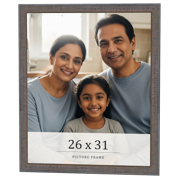 26x31 Frame Blue Kingsley Pewter Solid Wood Picture Frame Width 0.75 Inches |Interior Depth 0.5