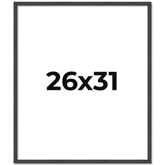 26x31 Rustic Brown Real Wood Picture Frame Width 0.75 inches | Interior Frame Depth 0.5 inches |