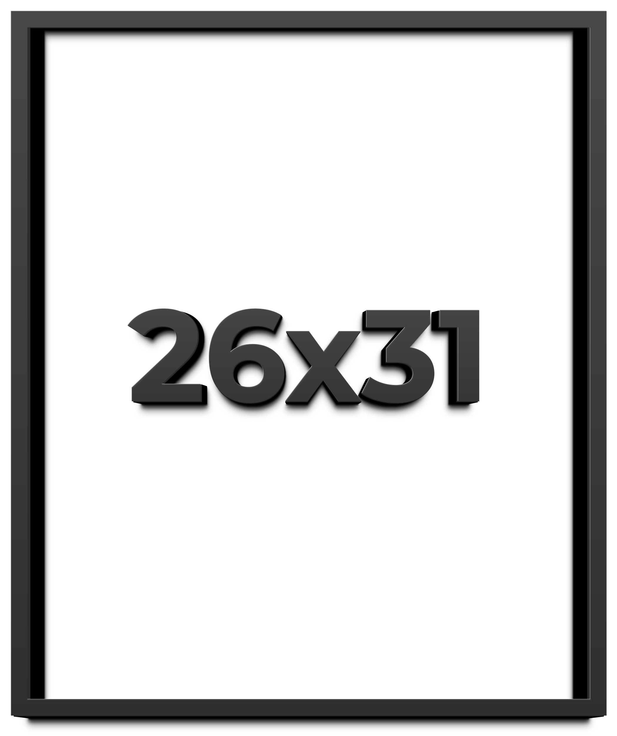 26x31 Shadow Box Frame Black | 2 Inches Deep Real Wood Contemporary ...