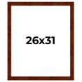 thumbnail image 1 of 26x31 Walnut Brown Veneer Real Wood Picture Frame Width 1.75 inches | Interior Frame Depth 0.5, 1 of 8
