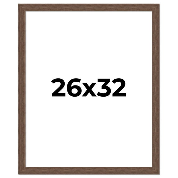 26x32 Farmhouse Brown Solid Wood Picture Frame Width 1.5 Inches | Interior Frame Depth 0.5 Inches |