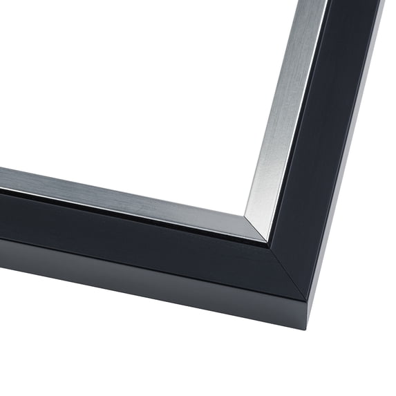 26x32 Flat Silver Picture Frame - UV Acrylic, Foam Board Backing, Hanging Hardware