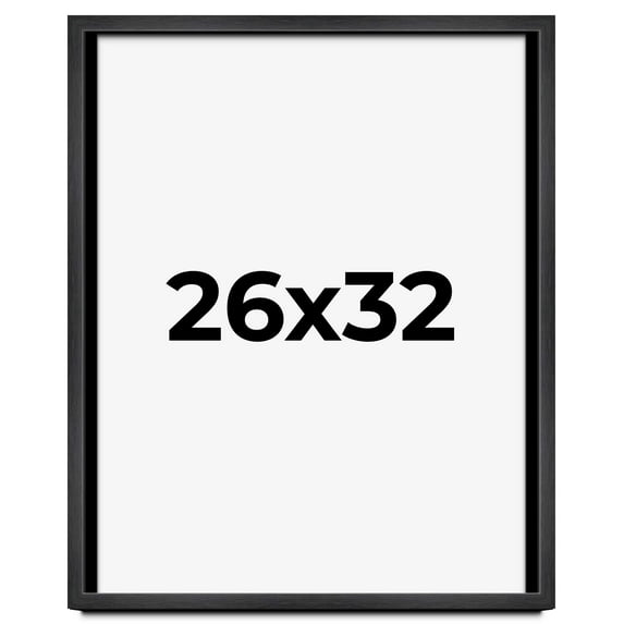 26x32 Frame Black Charcoal Grey Wood Textured Picture Frame | 0.75 Inch Moulding Width | Gunmetal