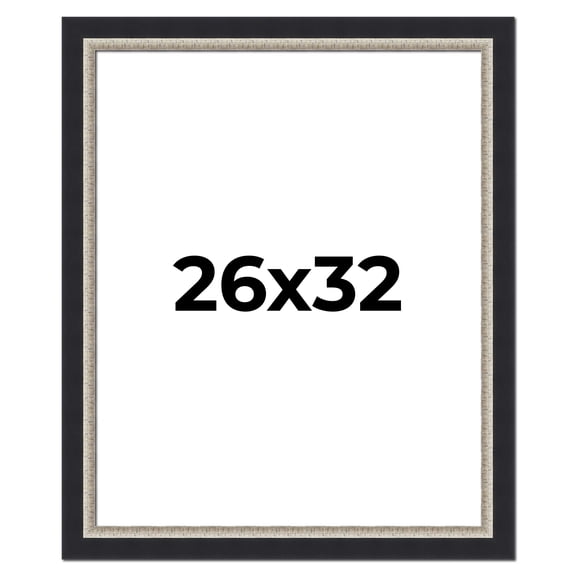 26x32 Frame Black Real Wood Picture Frame Width 2.25 Inches | Interior Frame Depth 0.5 Inches |