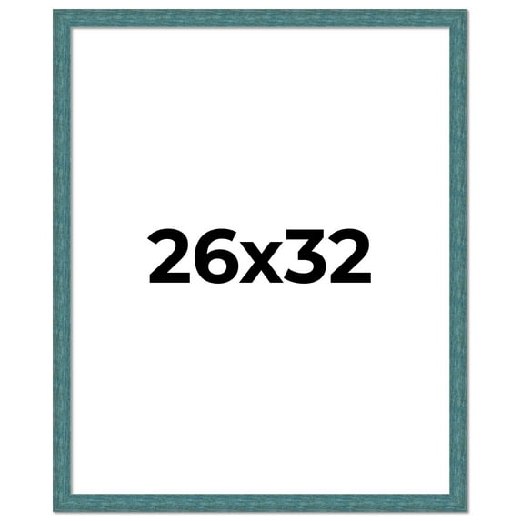 26x32 Frame Blue Rustic Barnwood Solid Wood Picture Frame Width 1.25 Inches | Interior Depth 0.5