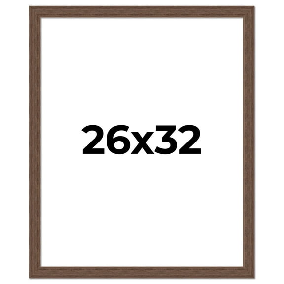 26x32 Frame Brown Distressed Barnwood Picture Frame | Rustic Farmhouse Photo Frame Includes UV