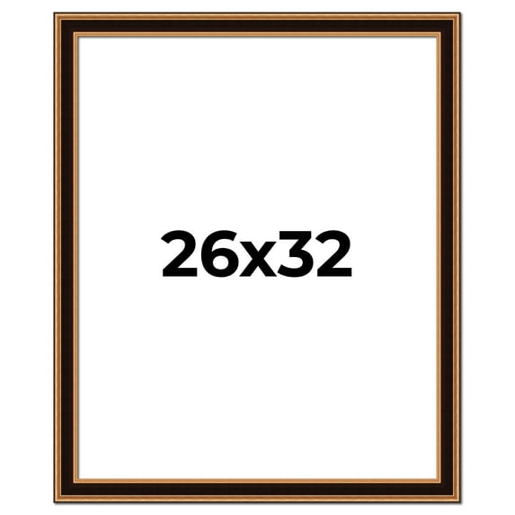 26x32 Frame Gold Brown Plein Air Vintage Solid Wood Picture Frame | 1.75 Inches Moulding Width |