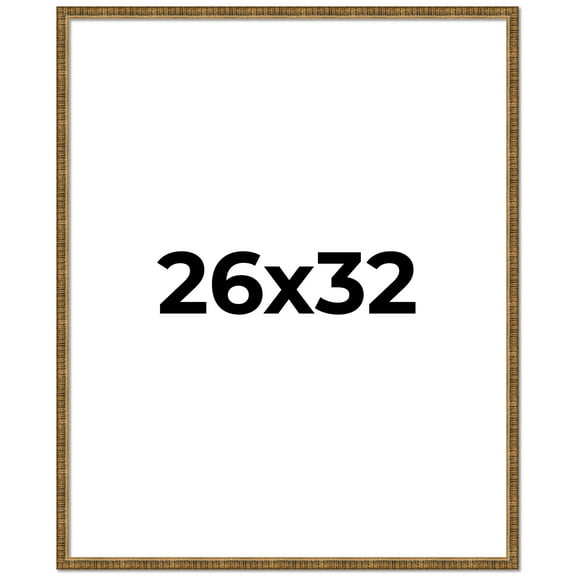26x32 Frame Gold Picture Frame - Complete Modern Photo Frame Includes UV Acrylic Shatter Guard