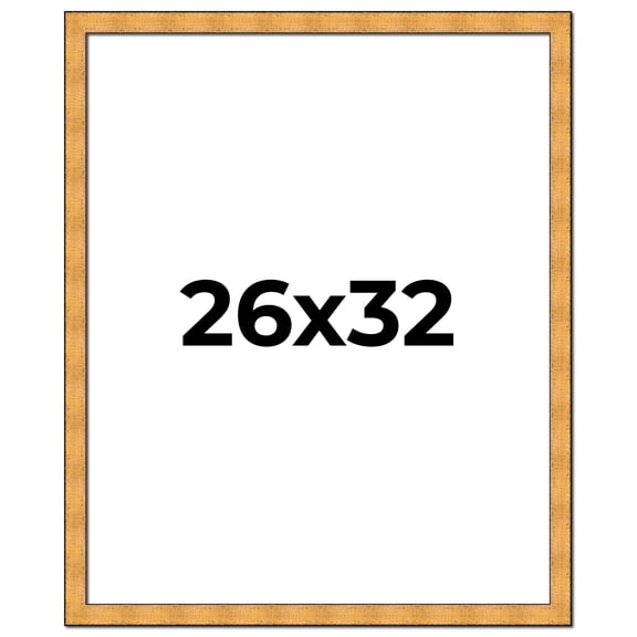 26x32 Frame Gold Rustic Solid Wood Picture Frame | 1.25 Inch Wide Moulding | Rustique Gold