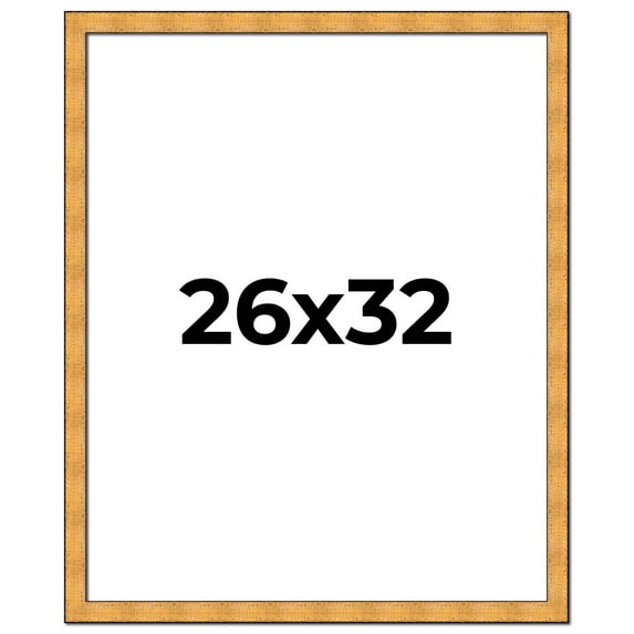 26x32 Frame Gold Rustic Solid Wood Picture Frame | 1.25 Inch Wide Moulding | Rustique Gold