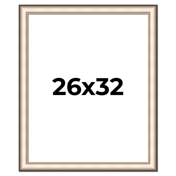 26x32 Frame Gold Silver Plein Aire 2" Inch Wide Moulding Solid Wood Picture Frame | Modena