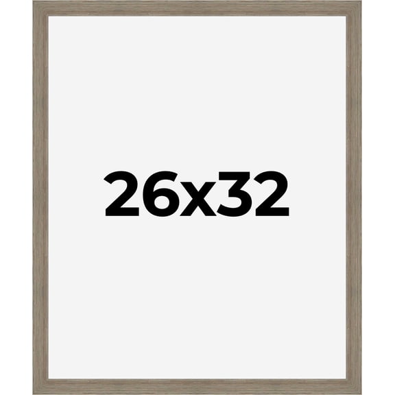 26x32 Frame Gray Barnwood Rustic Solid Wood Picture Frame | 1.5 Inch Moulding Width | Includes UV