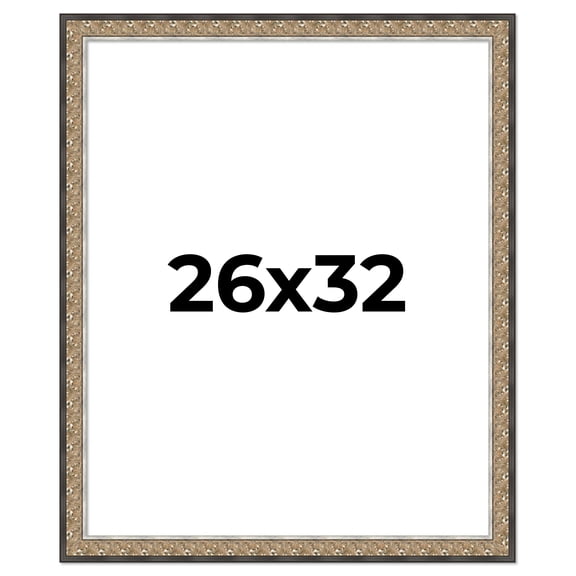 26x32 Frame Silver Real Wood Picture Frame Width 1.75 Inches | Interior Frame Depth 0.5 Inches |