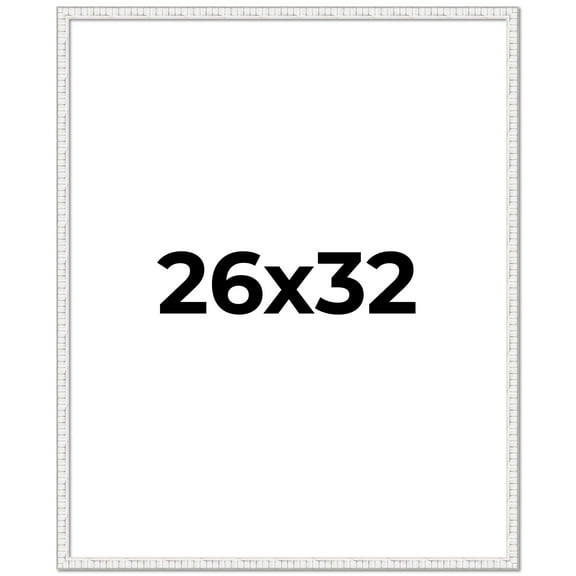 26x32 Frame White Real Wood Picture Frame Width 0.75 inches | Interior Frame Depth 0.5 inches |