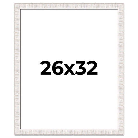 26x32 Frame White Sonoma Rustic Wood Picture Frame | 1.5 Inch Moulding Width | Complete with UV