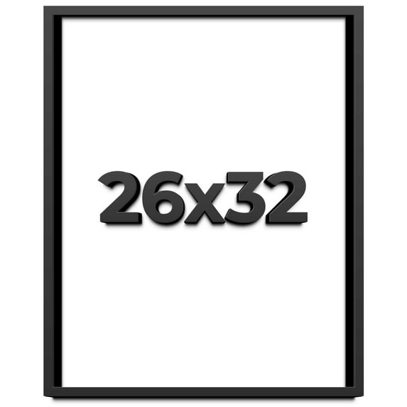 26x32 Shadow Box Frame Black | 1 inches Deep Real Wood Contemporary Shadowbox Display Frame | UV