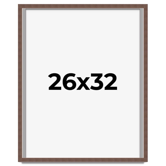 26x32 Shadow Box Frame Brown | 1.125 inches Deep Real Wood Rustic Shadowbox Display Frame | UV
