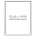 thumbnail image 1 of 26x32 Shadow Box Frame White | 2 Inches Deep Real Wood Contemporary Shadowbox Display Frame | UV, 1 of 8