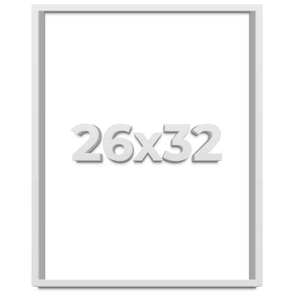 26x32 Shadow Box Frame White | 2 Inches Deep Real Wood Contemporary Shadowbox Display Frame | UV
