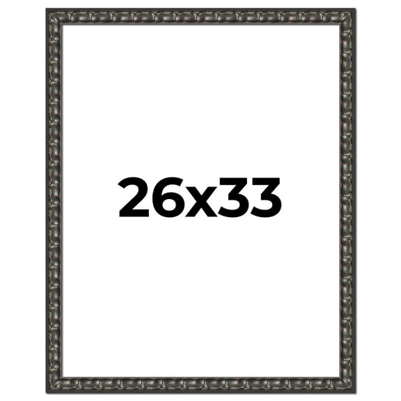 26x33 Frame Black-Brown Medieval Solid Wood Picture Frame | 1.5 Inch Moulding Width | Gotham