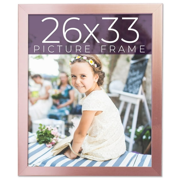 26x33 Frame Pink Real Wood Picture Frame Width 0.75 inches | Interior Frame Depth 0.5 inches | Rose