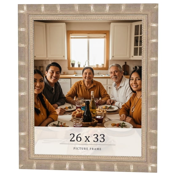 26x33 Frame Silver Real Wood Picture Frame Width 1.5 inches | Interior Frame Depth 0.5 inches |