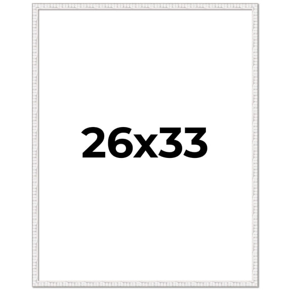 26x33 Frame White Real Wood Picture Frame Width 0.75 inches | Interior Frame Depth 0.5 inches |