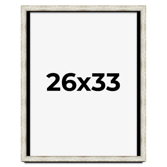 26x33 Shadow Box Frame Silver | 1.625 Inches Deep Real Wood Contemporary Shadowbox Display Frame |