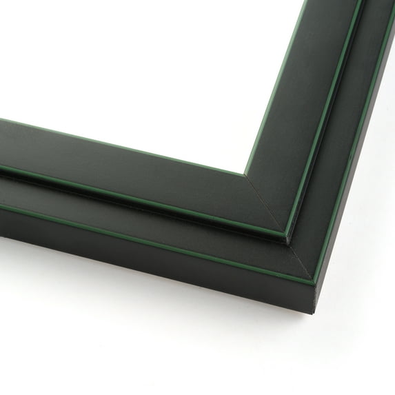 26x34 - 26 x 34 Black and Green Pinstripe Solid Wood Frame with UV Framer's Acrylic & Foam Board