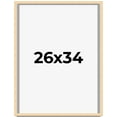 thumbnail image 1 of 26x34 Frame Beige Real Wood Picture Frame Width 0.75 inches | Interior Frame Depth 0.5 inches |, 1 of 8