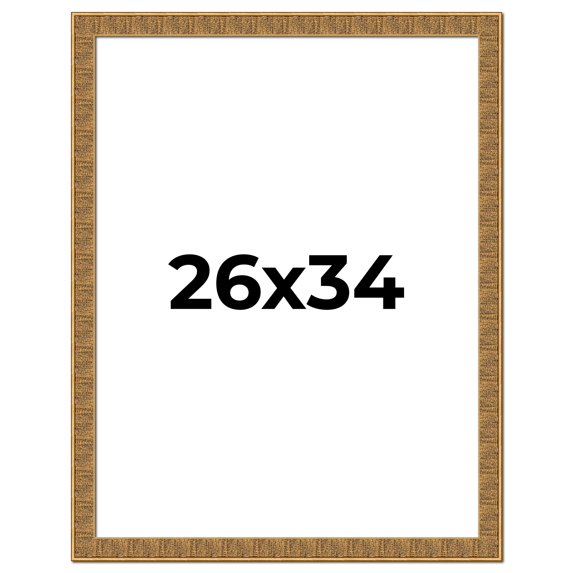 26x34 Frame Black and Gold Distressed Solid Wood Sonoma Picture Frame | 1.625 Inch Moulding Width |