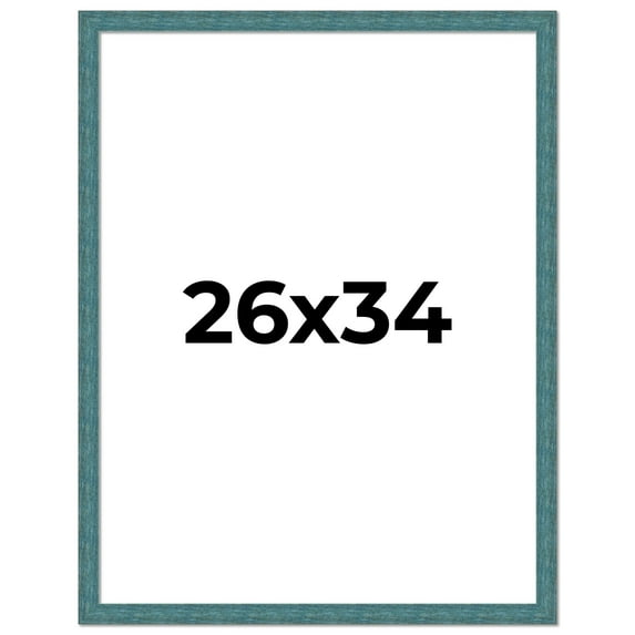 26x34 Frame Blue Rustic Barnwood Solid Wood Picture Frame Width 1.25 Inches | Interior Depth 0.5