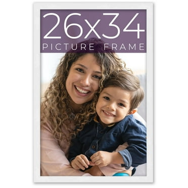 26x34 Frame White Real Wood Picture Frame Width 0.75 inches | Interior Frame Depth 0.5 inches |