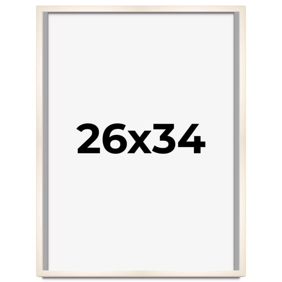 26x34 Frame White Wheat Solid Wood Picture Frame | Moulding Width 0.75 Inches | Interior Depth 0.5