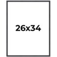 thumbnail image 1 of 26x34 Rustic Brown Real Wood Picture Frame Width 0.75 inches | Interior Frame Depth 0.5 inches |, 1 of 8