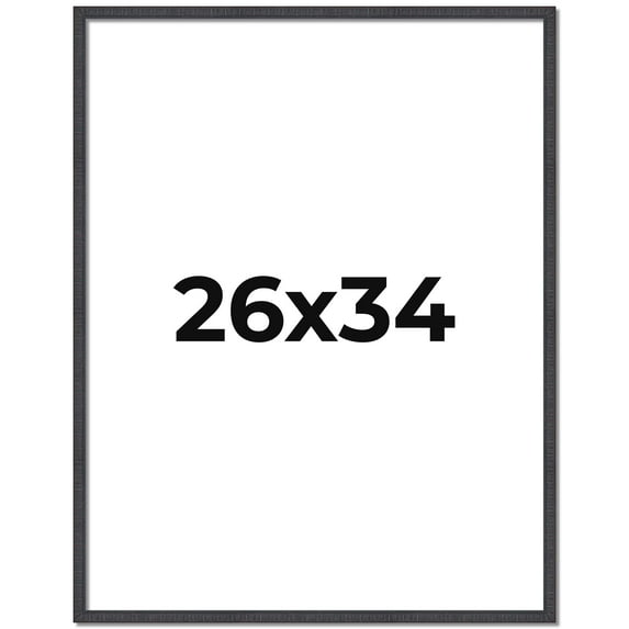 26x34 Rustic Brown Real Wood Picture Frame Width 0.75 inches | Interior Frame Depth 0.5 inches |