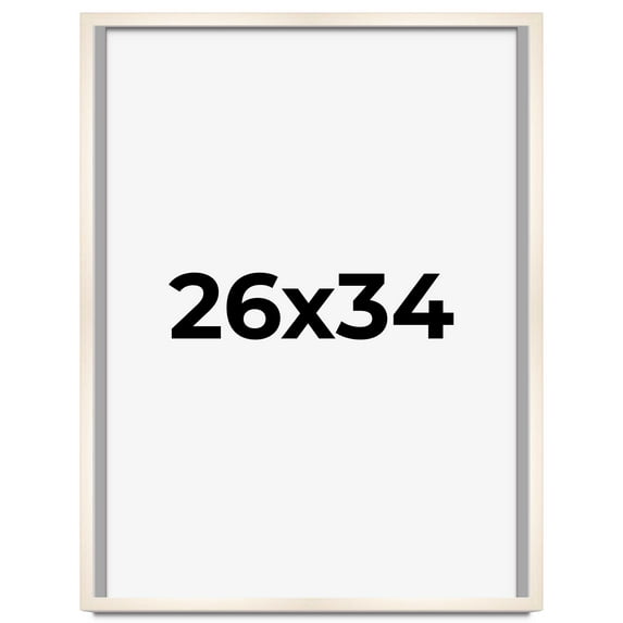 26x34 Shadow Box Cream of Wheat White Washed Display Frame | 0.875 Inches Deep Solid Wood Shadowbox