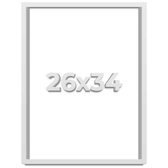 26x34 Shadow Box High Gloss White Display Frame | 1.625 Inches Deep | 1 Inch Moulding Width | Solid