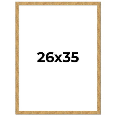 26x35 Frame Beige Real Wood Picture Frame Width 1.25 inches | Interior Frame Depth 0.5 inches |