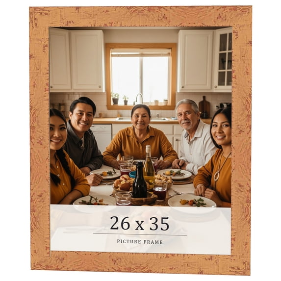 26x35 Frame Beige Real Wood Picture Frame Width 1.25 inches | Interior Frame Depth 0.5 inches |