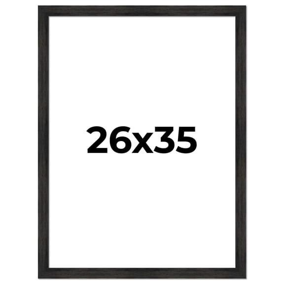 26x35 Frame Black Rustic Barnwood Solid Wood Picture Frame | 1.5 Inch Moulding Width | Includes UV