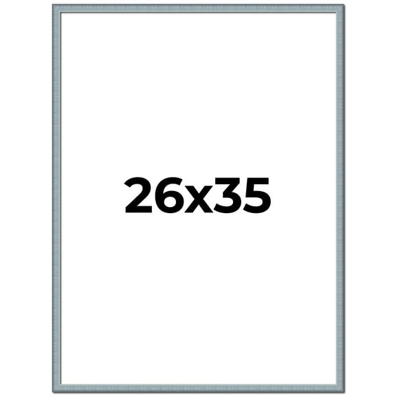 26x35 Frame Blue Scuffed Farm Board Solid Wood Picture Frame Width 0.75 Inches | Interior Depth 0.5