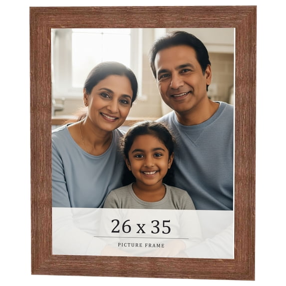 26x35 Frame Brown Farmhouse Solid Wood Picture Frame Width 1.5 Inches | Interior Frame Depth 0.5