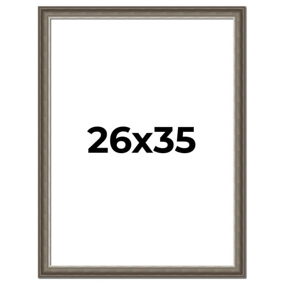 26x35 Frame Brown Solid Wood Picture Frame | 1.75 Inch Moulding Width | Austin Frame Complete with