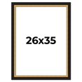 thumbnail image 1 of 26x35 Frame Gold Real Wood Picture Frame Width 2.25 Inches | Interior Frame Depth 0.5 Inches |, 1 of 8