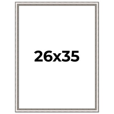 26x35 Frame Silver Real Wood Picture Frame Width 1.25 Inches | Interior Frame Depth 0.5 Inches |