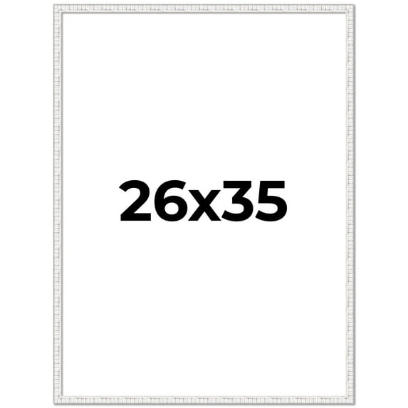 26x35 Frame White Real Wood Picture Frame Width 0.75 inches | Interior Frame Depth 0.5 inches |